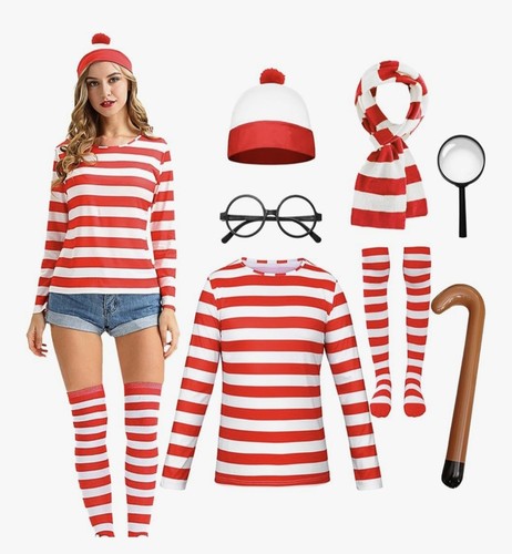 Wally costume set red white - costume,
