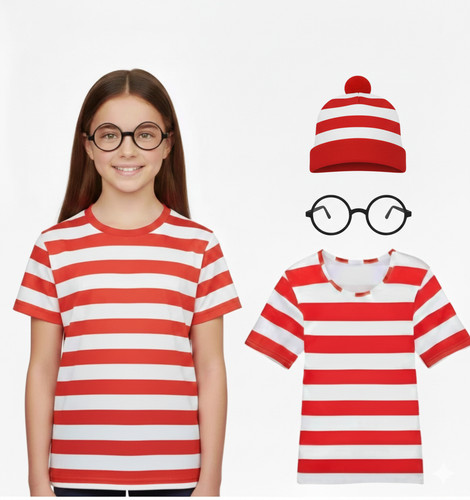 Kids wheres wally red white - &,