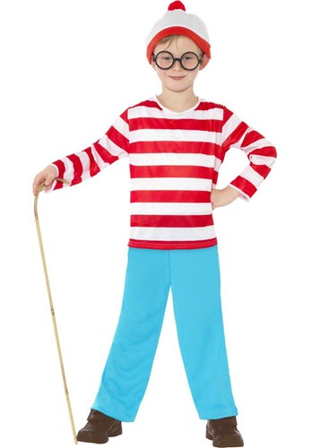 Kids size wheres wally costume - wheres,